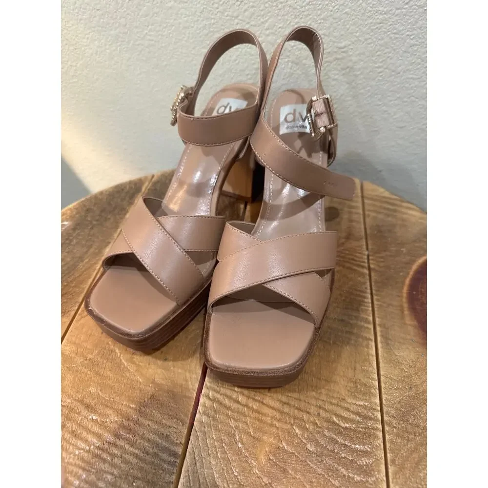 DV Dolce Vita Women's Tahini Heeled Sandals size 8.5 nude